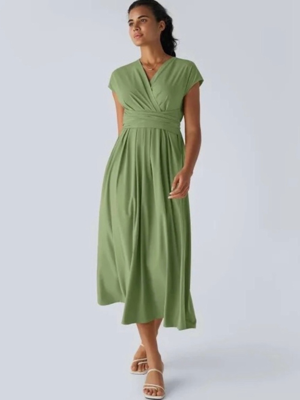 HALARA Sage Green Maxi Dress